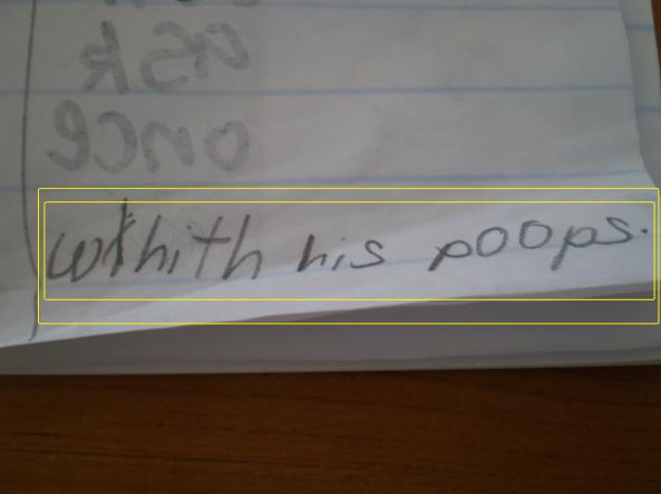 "with his poops."